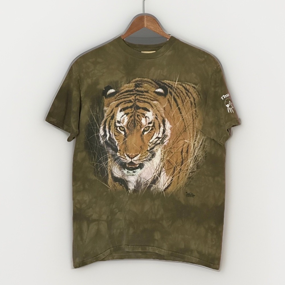 The Mountain Big Cat Rescue Tiger Graphic T-Shirt Tie Dye USA Made Adult M 1989 - Picture 1 of 5